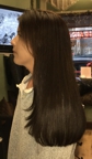 After having hair extensions added, side view