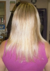 Medium length broken uneven hair, before having extensions