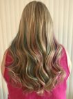 After multiple colored extensions and hair now wavy